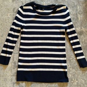 Abby Taylor Navy striped ribbed sweater